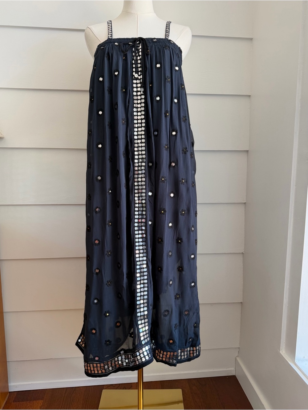Chan Luu Navy Chiffon Convertible Dress / Skirt size 1/ S